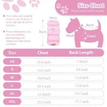 ABRRLO Winter Warm Dog Jacket for Small Medium Dogs Cat Cold Weather Coats with Harness Paded Dog Fleece Vest Waterproof Windproof Dog Snow Jacket Pet Puppy Clothes（Pink,XS）