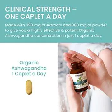Himalaya Organic Ashwagandha, 120 Day Supply, Herbal Supplement for Stress Relief, Energy Support, Occasional Sleeplessness, USDA Organic, Non-GMO, Vegan, Gluten Free, 670 mg, 60 Caplets, 2 Pack