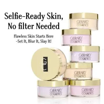 Slay the Bake Blurring Powder by Gerard Cosmetics, Soft Matte Pink Setting Powder, Minimizes Fine Lines for Mature Skin, Talc Free, Cruelty Free, Vegan (0.65 oz)