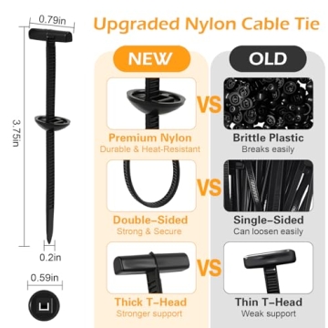 Upgrade Nylon Universal Cable Tie Buckle with Clear Storage Box – 100PCS for Automotive Projects
