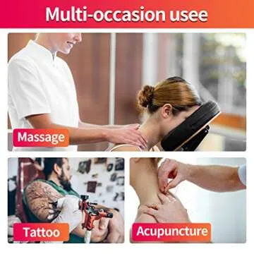 Portable Massage Chair for Tattoo and Spa Foldable Massage Therapy Chair with Adjustable Face Cradle High-Density Cushion Lightweight Design with Carrying Bag Ideal for Salon Use (Black)