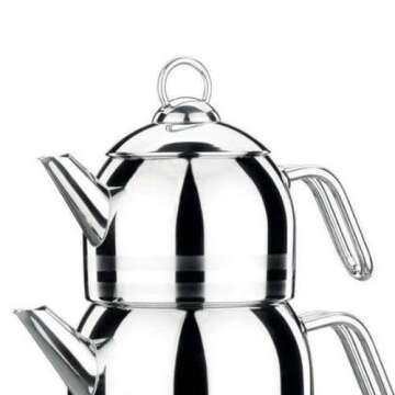 Korkmaz Astra 18/10 Stainless Steel Turkish Teapot Team Induction Compatible