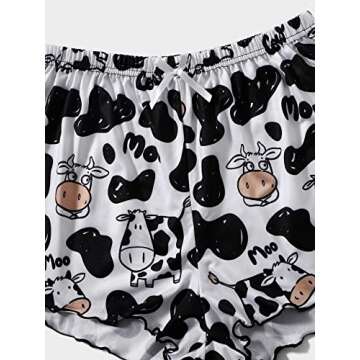 WDIRARA Women's Cute Print Pajama Set for Comfort