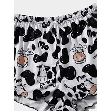 WDIRARA Women's Cute Print Pajama Set for Comfort