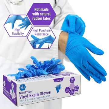 MED PRIDE Disposable Nitrile-Vinyl Gloves, 100 Pack