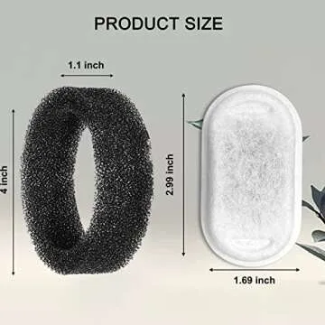 Cat Water Fountain Filters for 108/3.2L& 67oz/2L Stainless Steel Pet Water Dispenser Fountain Filter Replacement with 8 Sponges (8 Filters&8 Sponges)