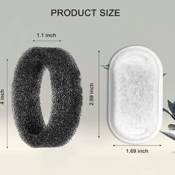 Cat Water Fountain Filters for 108/3.2L& 67oz/2L Stainless Steel Pet Water Dispenser Fountain Filter Replacement with 8 Sponges (8 Filters&8 Sponges)