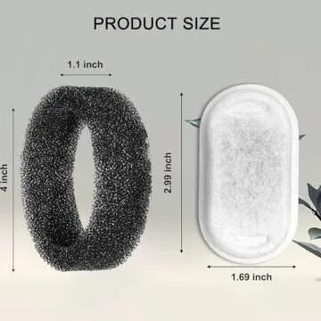 Cat Water Fountain Filters for 108/3.2L& 67oz/2L Stainless Steel Pet Water Dispenser Fountain Filter Replacement with 8 Sponges (8 Filters&8 Sponges)