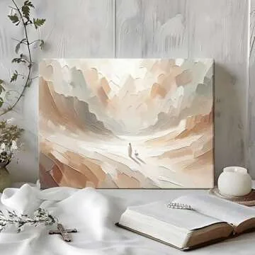 Jesus Leaves the 99 Sheep Canvas Wall Art, Christian Jesus Lamb Wall Decor Painting, The Lost Sheep Bible of Parable Posters Prints for Living & Prayer Room Church Home Decor 12x16 In Framed