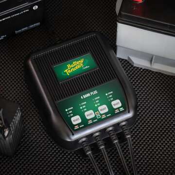Battery Tender Plus 4 Bank Multibank Charger - Smart 12V Multi Battery Charger and Maintainer for St...