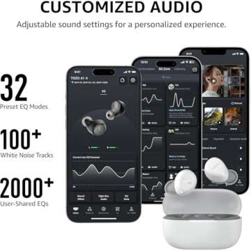 TOZO A1 2024 New Upgraded Wireless Earbuds, Bluetooth 5.3 in Ear Headphones Light Weight, Support APP EQ Setting, Stereo Sound Headset Longer Playback with Charging Case Waterproof, White