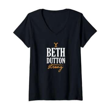 Womens Yellowstone - Beth Dutton Strong V-Neck T-Shirt - Celebrate Your Fandom