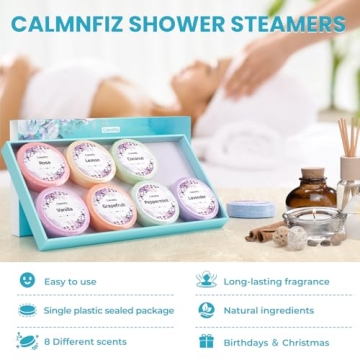 CalmNFiz Shower Bombs 8-Pack Set for Ultimate Relaxation