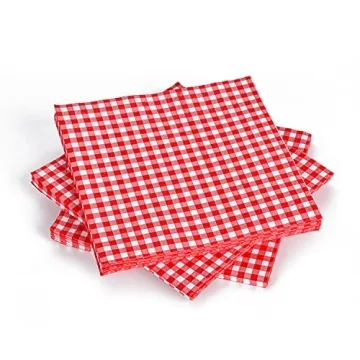 Gatherfun Red & White Gingham Disposable Napkins 50 Pack