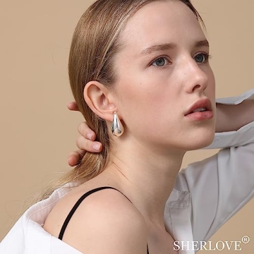 Lightweight SHERLOVE Silver Teardrop Earrings For Women