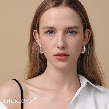 Lightweight SHERLOVE Silver Teardrop Earrings For Women