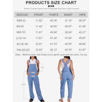 ANRABESS Womens Jean Overalls Loose Fit Adjustable Strap Denim Jumpsuits Rompers Bib Overall 2025 Spring Fashion Work Outfits Washed Blue Medium
