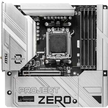 MSI B650M Project Zero Gaming Motherboard - AMD Ryzen 9000/8000/7000 Series, DDR5, Wi-Fi 6E