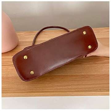 Women Vintage Shoulder Bag Clutch Handbag Underarm Bag Retro Classic Purse with Buckle Closure (Brown) Medium