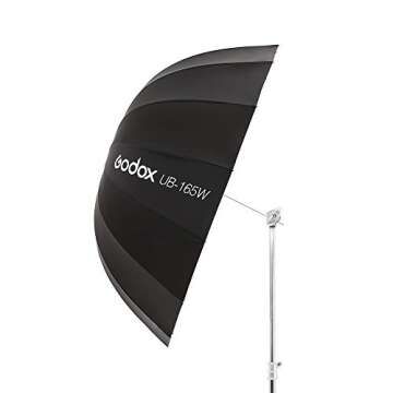 Godox UB-165W 65in Parabolic Reflective Umbrella,Black White Reflective Umbrella Studio Light Umbrella with Diffuser Cover Cloth