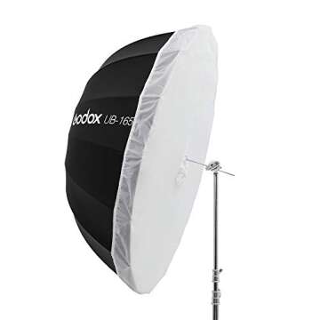 Godox UB-165W 65in Parabolic Reflective Umbrella,Black White Reflective Umbrella Studio Light Umbrella with Diffuser Cover Cloth