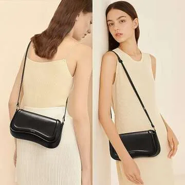 Keyli Shoulder Bag for Women mini Crossbody Purses Retro Classic Handbag Waterproof Vegan Leather Cl...