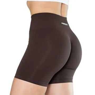 AUROLA Intensify Workout Shorts for Women Seamless Scrunch Short Gym Yoga Running Sport Active Exercise Fitness Shorts(M,Chocolate Plum)