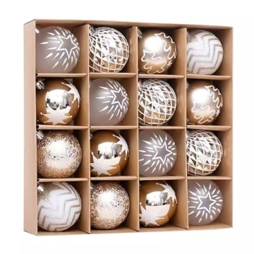 HILIVESVALUE Christmas Tree Decorations,16 PCS Christmas Ball Ornaments Set Champagne Gold White Sha...