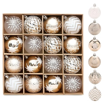 HILIVESVALUE 16 PCS Shatterproof Christmas Ornaments Set