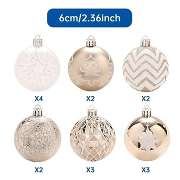 HILIVESVALUE 16 PCS Shatterproof Christmas Ornaments Set