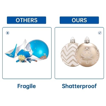 HILIVESVALUE 16 PCS Shatterproof Christmas Ornaments Set