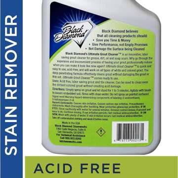 Black Diamond Ultimate Grout Cleaner: Best Cleaner for Tile,Ceramic,Porcelain, Marble Acid-Free Safe...