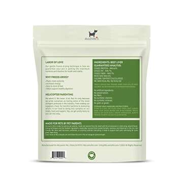 McLovin's Pet Freeze Dried Raw Beef Liver Dog Treats and Toppers, 14 oz. - Single Ingredient, Grain-...