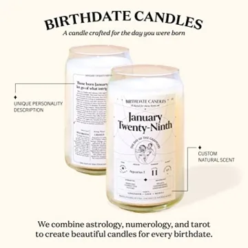 Birthdate Candles, January 29 - Aquarius Zodiac Scented Candle with Lavender, Sage & Neroli - Eco-Fr...