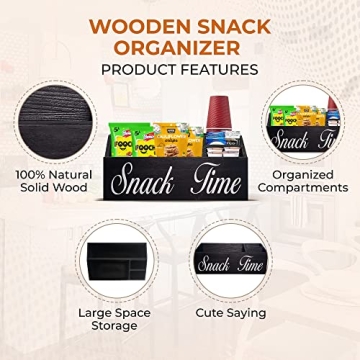 SupplyRealm "Snack Time" Snack Organizer - Wooden Tray