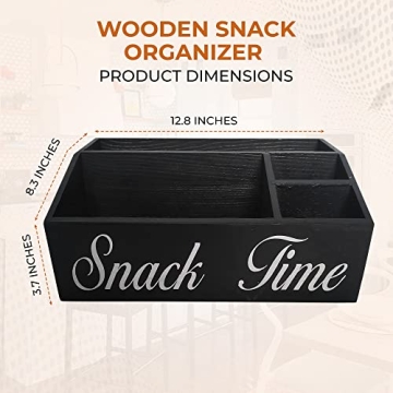 SupplyRealm "Snack Time" Snack Organizer - Wooden Tray