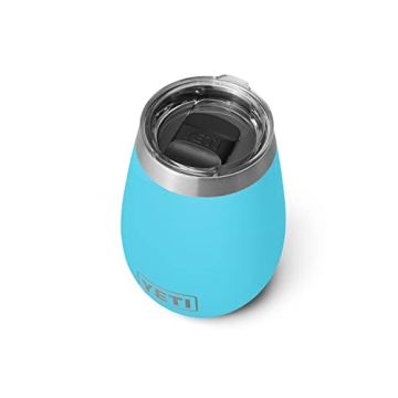YETI Rambler 10 oz Wine Tumbler, Vacuum Insulated, Stainless Steel with MagSlider Lid, Reef Blue