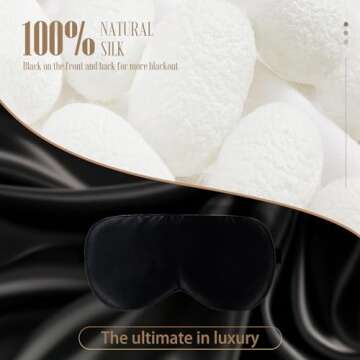 BLSSNZ Silk Sleep Mask for Women - Soft Breathable Organic Natural Mulberry Silk Fabric Blackout Eye...