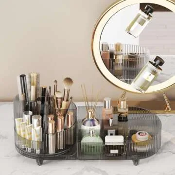 Stylish Rotating Makeup Organizer for Beauty Essentials