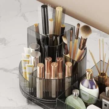 Stylish Rotating Makeup Organizer for Beauty Essentials