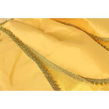 JerrisApparel Christmas Party Fancy Costume Deluxe Princess Dress Up for Girls (5, Yellow with Accessories)