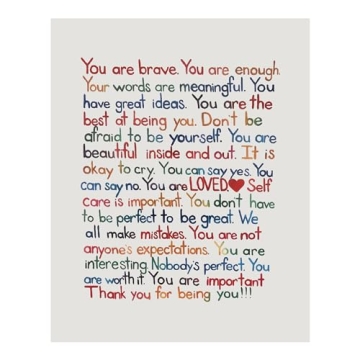 "You Are Brave Enough" Inspirational Wall Art Print – Motivational Wall Decor for Home, Office, Be...
