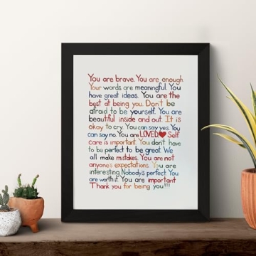 "You Are Brave Enough" Inspirational Wall Art Print – Motivational Wall Decor for Home, Office, Bedroom, Classroom & School - Unframed 8x10" Poster Print - Perfect Gift for Boys & Girls