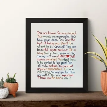 "You Are Brave Enough" Inspirational Wall Art Print – Motivational Wall Decor for Home, Office, Bedroom, Classroom & School - Unframed 8x10" Poster Print - Perfect Gift for Boys & Girls