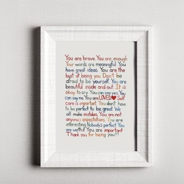 "You Are Brave Enough" Inspirational Wall Art Print – Motivational Wall Decor for Home, Office, Bedroom, Classroom & School - Unframed 8x10" Poster Print - Perfect Gift for Boys & Girls