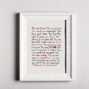 "You Are Brave Enough" Inspirational Wall Art Print – Motivational Wall Decor for Home, Office, Bedroom, Classroom & School - Unframed 8x10" Poster Print - Perfect Gift for Boys & Girls