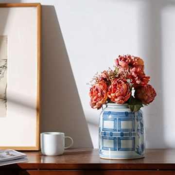 XIUWOUG Chinese Ginger Jar Chinoiserie Vase for Home