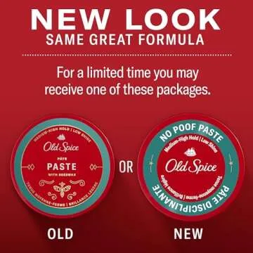 Old Spice No-Poof Paste, Hair Styling Paste for Men, Medium-High Hold with Low Shine, 2.22 oz
