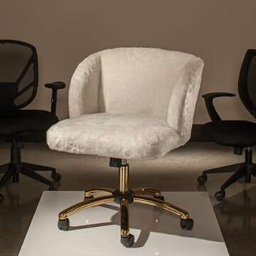 Stylish and Ergonomic OSP Home Furnishings Ellen Office Chair in Cream