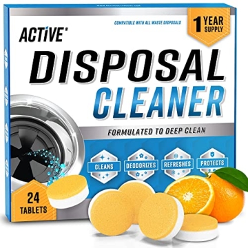 ACTIVE Citrus Fresh Garbage Disposal Cleaner Tablets - 24 Pack, Septic-Safe & Natural